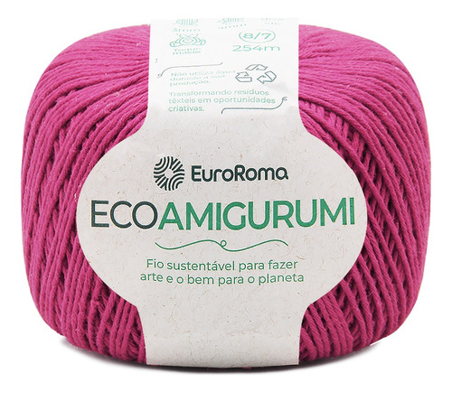 Fio Ecoamigurumi Euroroma 254mts 160g 254mts Crochê Tricô Cor 0550- Pink