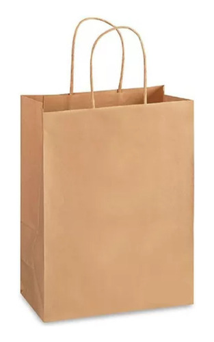 Pack 24 Bolsa Papel Kraft 19x24x8 Reciclado Regalo C/manilla