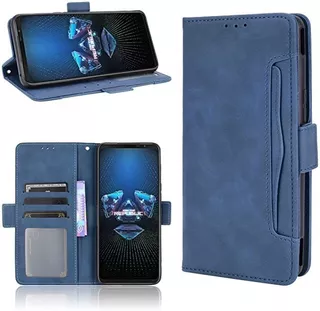 Funda Billetera De Cuero Para Asus Rog Phone 5 Pro Azul