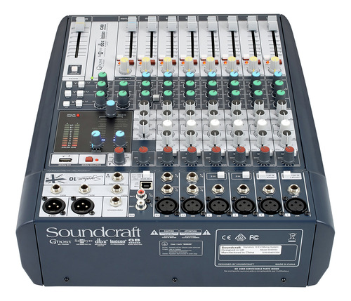 Mesa De Som Soundcraft Signature 10 Canais C/ Gravação Usb