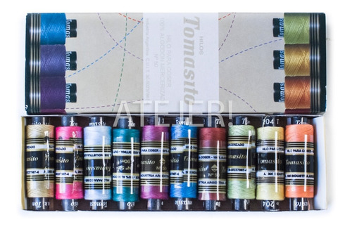 Imagen 3 de 7 de Hilos Para Coser Tomasito 10 Unidades X 90 Mts Gamas Color