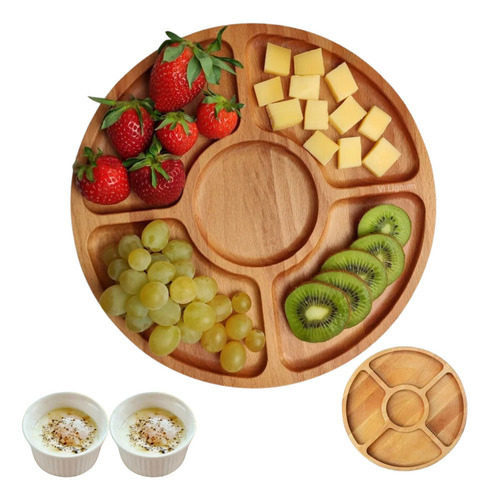 Kit Tábua Petisqueira Bandeja Churrasco Queijo 2 Potes Patês Cor Marrom-claro