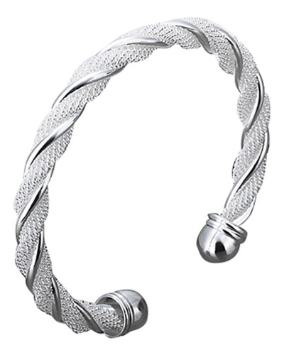 Mujer Moda Simple Pulsera Chapada En Plata Joyería Regalo