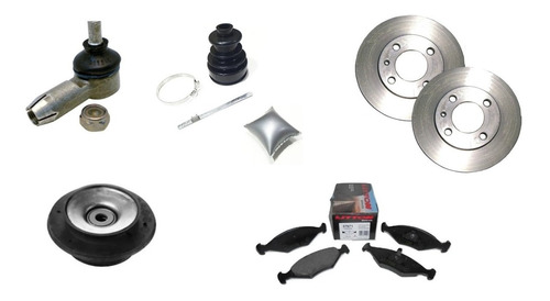 Kit 2 Discos +extremo +cazoleta+fuelle+pastillas Vw Gol