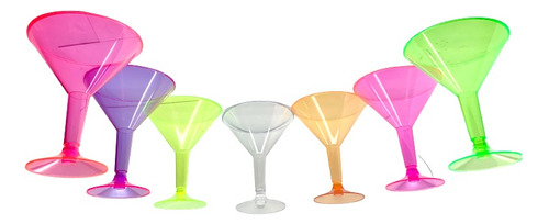 Desechables: 40 Copas Martini Colores Plástico -eventos