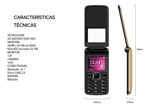 Celular Blu Zoey Con Tapa Y Teclado Para Adultos Mayores ! Blanco
