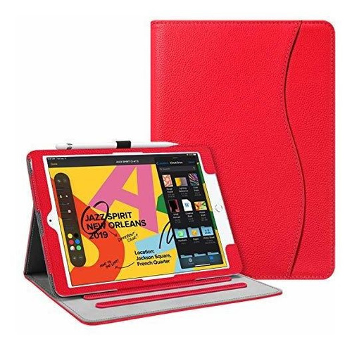 Funda Con Función Atril iPad De 10,2 A2197 A2198 Roja