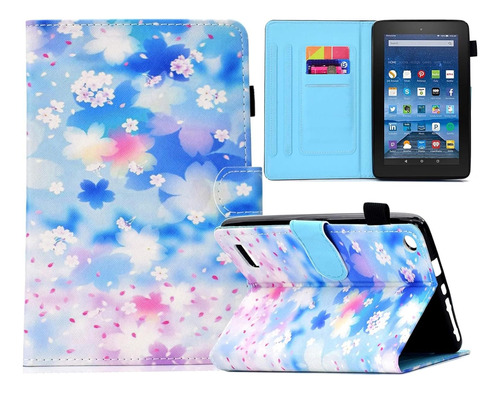 Funda Kindle Fire Hd 7 2015, Funda De Piel Sintética R...