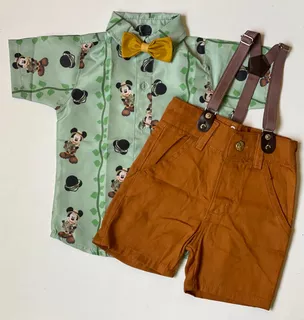 Conjunto Infantil Mickey Safari Roupa Menino Festa