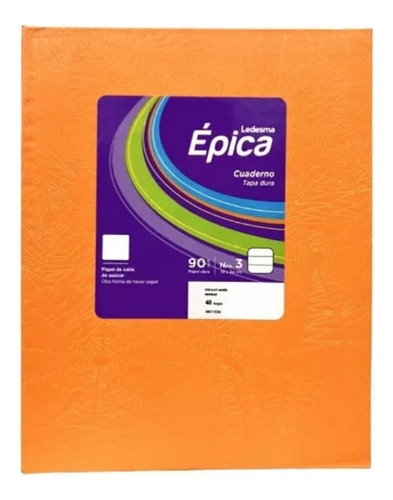 Cuaderno Epica 3 Tapa Carton Dura X 48 Hojas Araña Color Color Naranja RAYADO