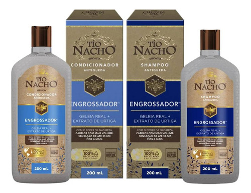 Kit Shampoo E Condicionador Engrossador 200ml - Tio Nacho