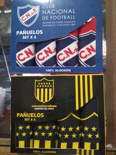 Pañuelos 100% Algodónx 4 Nacional Peñarol 25*25