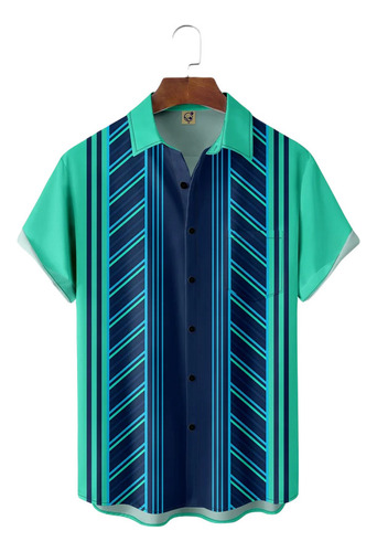 Camisa Hawaiana Unisex De Color Degradado V4, Camisa De Play