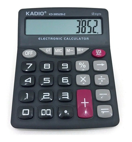 Calculadora De Mesa Comercial Escritório Display 12 Digitos Cor Preto