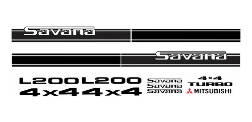 Adesivo Faixa Mitsubishi L200 Savana 4x4 Imp17