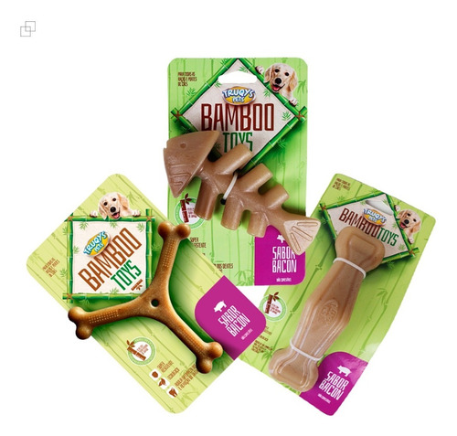 Brinquedo Mordedor Osso Bamboo Para Cachorros Truqys - 3 Uni