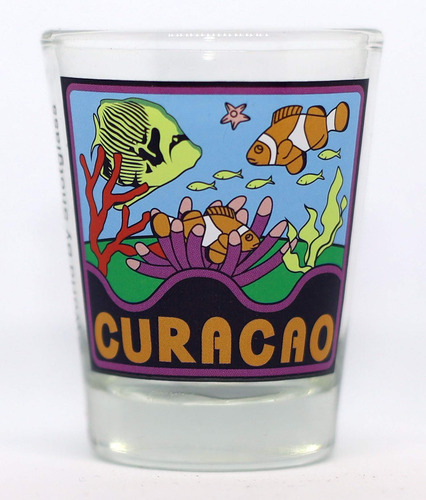 Curacao Pez Tropical Antilla Neerlandesa Shot Glass