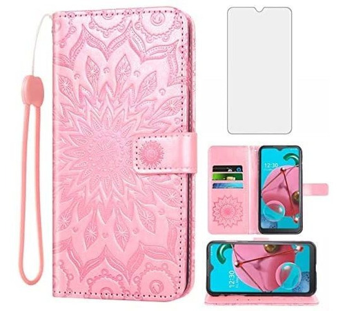 Carcaza Smartphone Asuwish LG K51 Vidrio Templado -rosa