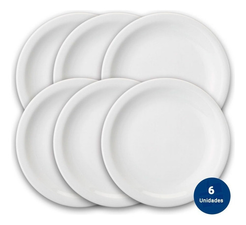 6 Platos De Postre 19cm Porcelana Schmidt Linea Protel