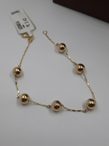 Pulseira Em Ouro 18k Esferas De 07mm