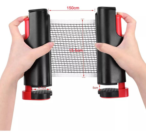 Red Ping Pong - Malla Retractil Adaptable A Cualquier Mesa