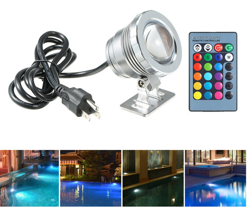 Lámpara Led Rgb Sumergible Ca 85-265v 10w