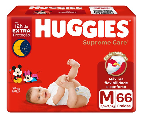 Fralda Huggies Supreme Care M C/ 66 Unidades Gênero Sem Gênero Tamanho Médio (m)