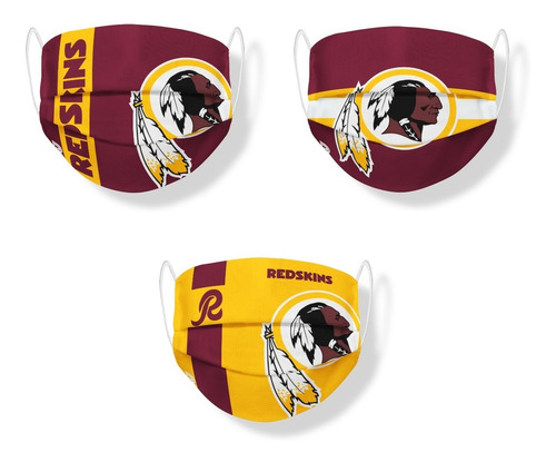 Cubrebocas Redskins Whashington De Tela Sublimados Dwear 3p