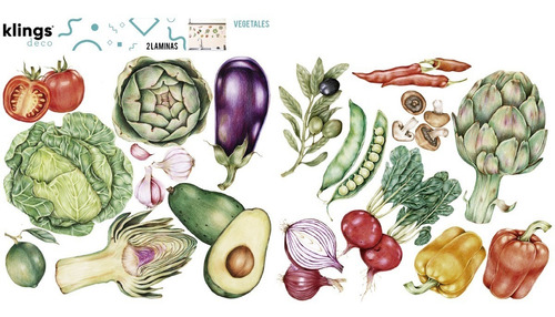 Imagen 2 de 5 de Vinilos Decorativos Vegetales Elementos Cocina Comida Palta