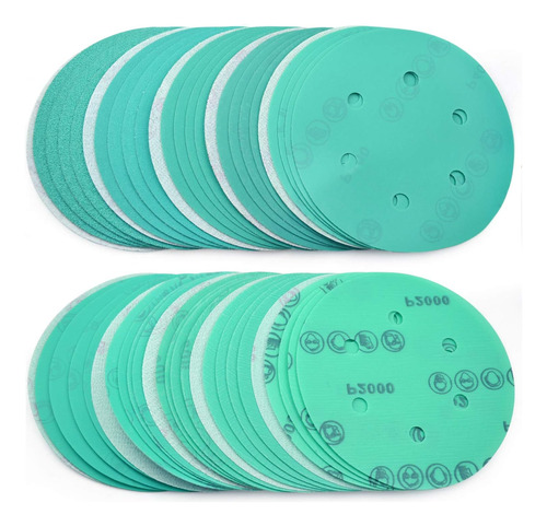 Polilwell - Discos De Lija De 6 Agujeros  Color Verde  Grano