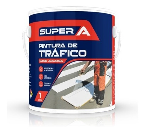 Galon Pintura De Trafico  Base De Agua Super A Blanco 