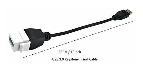 Poyiccot Usb 3.0 Keystone Cable Male To Female Pigtail