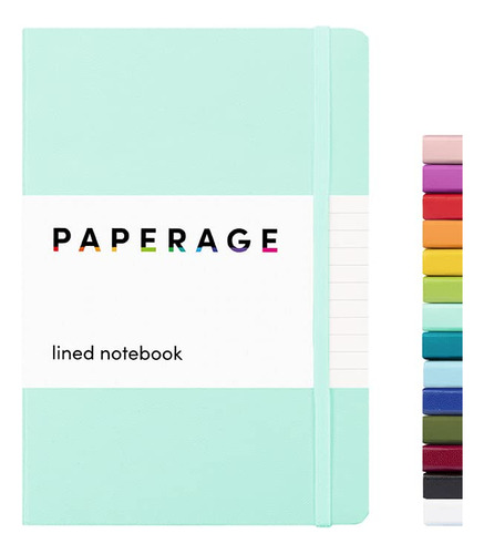 Paperage - Libreta De Rayas, Tipo Diario (color Menta), 160 