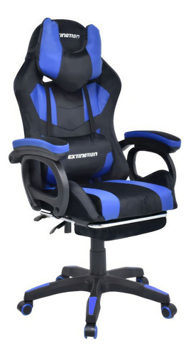 Silla Gamer Extingtion Sapp Gamuza-cuerina Color Azul 