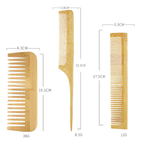 Peine Antiestático De Madera Para Cabello Y Cepillo De Masaj