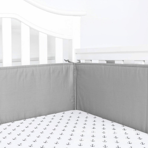 Set 4pcs Protector Cuna Bebé Algodón 130x24/ 70x24cm