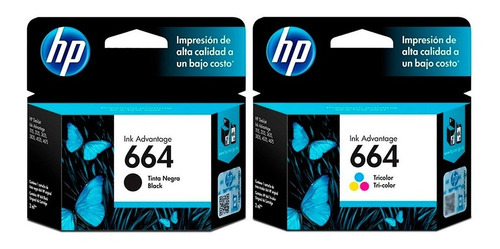 Imagen 1 de 10 de Pack Cartuchos Hp 664 Original Hp 1115 2135 3635 4535 4675