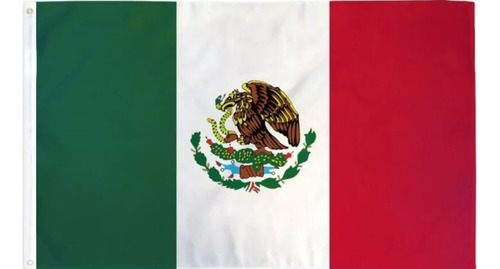 Bandera De México 60x90 Cm Estampada Poliéster, 2 Ojales 