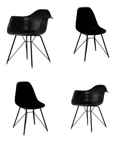 Juego Iriarte Vidrio + 2 Sillon Y 2 Sillas Eames New