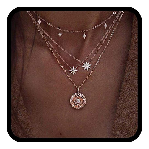 Victray Boho Estrella Collar Moneda Cuello Cadena Gargantill