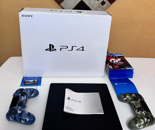  Consola Ps4 Slim 500gb + 2 Controles + 5 Juegos Originales