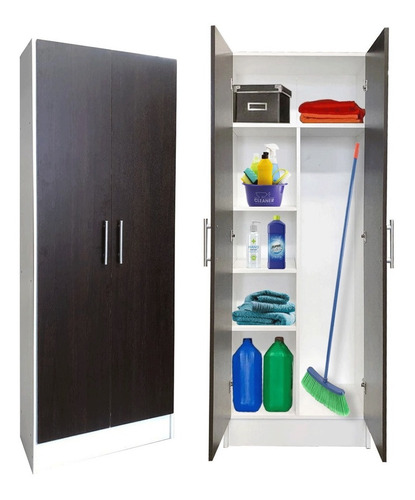 Imagen 4 de 8 de Escobero Despensero 1.80 2 Puertas Maxi Organizador Cocina #