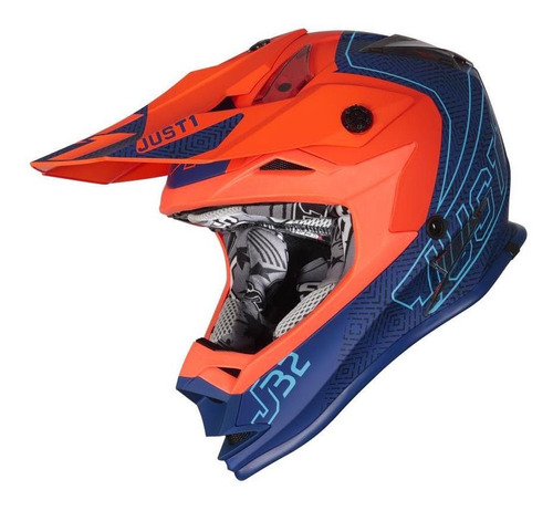 Casco Kids J32 Vertigo Blue Fluo Orange Just1