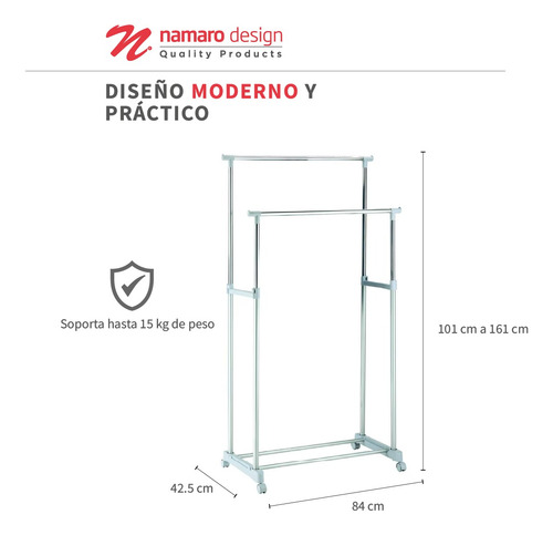 Rack Para Ropa Doble Ajustable Namaro Design