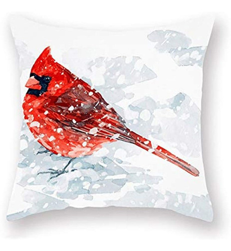 Fundas De Almohada Royalours Christmas Cardinal Bird Snow Wi