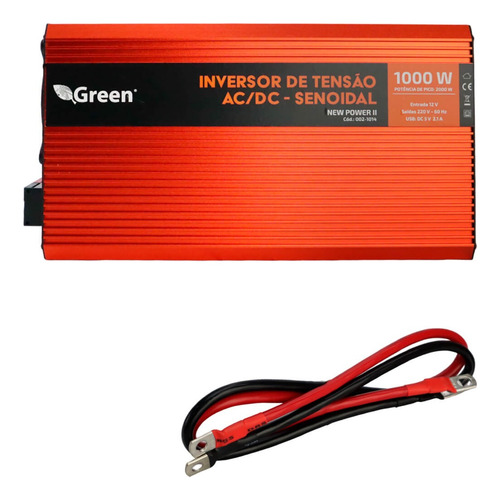 Inversor De Tensão Senoidal 1000w 12v P/ 220v Tomada C/ Usb