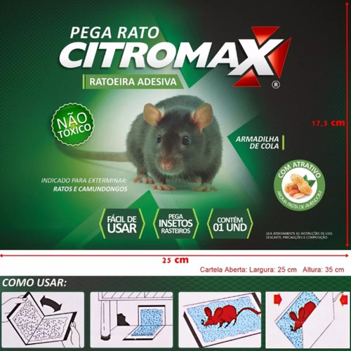 Armadilha Ratoeira Adesiva Rato Camundongo Não Tóxica 12un