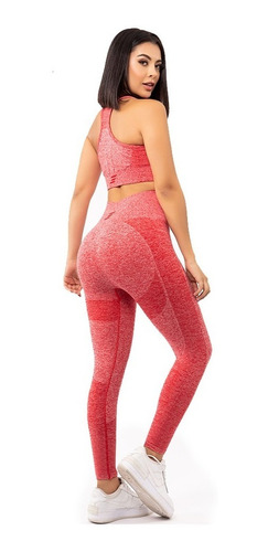 Imagen 4 de 6 de Leggins Calza Deportiva Seamless 800004 Rojo