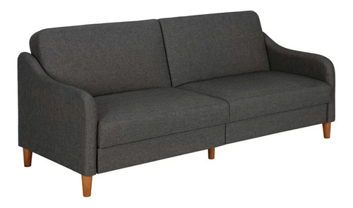 Muebles Futon Sofa Cama Elithe Lino Gris Sillones Salas Sofa