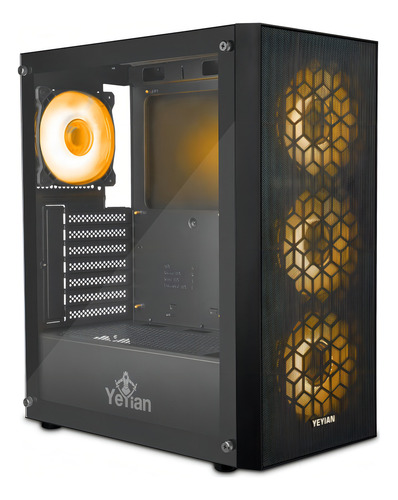 Gabinete Yeyian Dragoon con Ventana, Midi-Tower, ATX/Micro-ATX/Mini-ITX, USB 3.0/2.0, sin Fuente, 4 Ventiladores ARGB Instalados, Negro